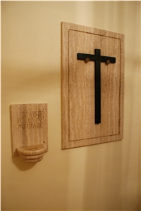 Classic Travertine and Carrara White Marble Chappel Design