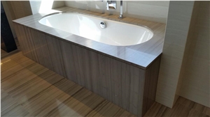 Antique Brown Marble Bath Tub Surround, Bath Flooring