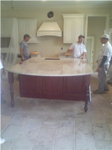 Beige Marble Kitchen Countertops
