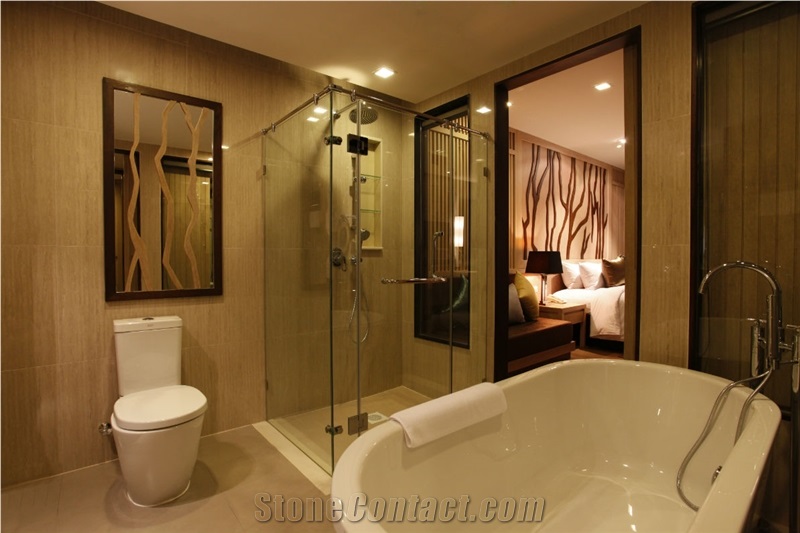 Beige Travertine Bathroom Decorating, Bath Remodelings