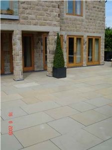 Beige Yorkshire Coarse Gritstone Paving Stone, Pavers, Patio Pavers