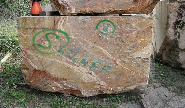 Breche Meduse - Breccia Medusa Marble Blocks, Yellow Marble Blocks Morocco
