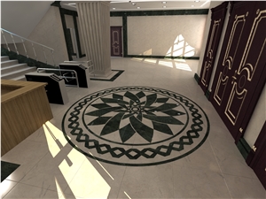 Marble Waterjet Floor Medallions