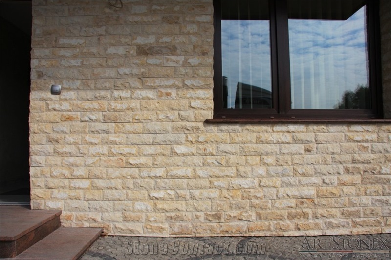 Beige Dalmatia Limestone Facade