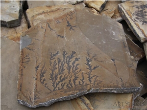 Dendrite Ferns Irregular Flagstone
