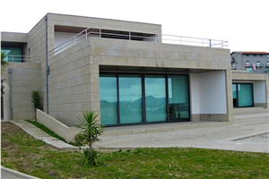 Amarelo Alpendurada Granite Sawn Cut Facade, Yellow Granite Building Walls