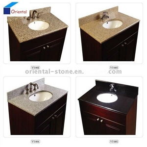 China G603 Granite Bathroom Custom Vanity Tops, Stone Countertops, Polished Surface Bath Tops with Cabinet