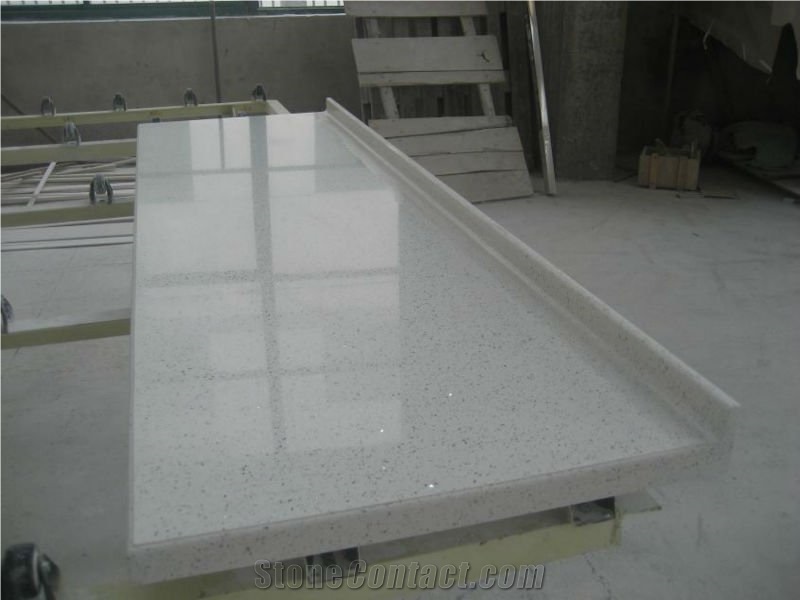 China White Quartz Bathroom Vanity Tops,Engineered Stone Kitchen Custom Countertops, Polished Surface Worktops, Kitchen Bar Top, Quartz Stone Island Tops, Kitchen Top