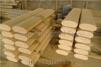 Natural Beige Marble Moulding Border Decos, Stone Bullnose Ogee Moldings, Interior Stone Building Decoration Lines