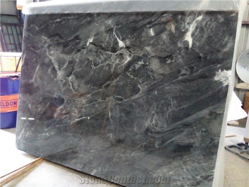 Aliveri Bluegrey Slabs - Grey Crystal Marble, Aliveri Grey, Aliveri Marble, Evoia Grey