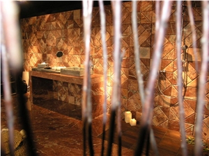 Mykalissos Red Nature Marble Bathroom Design