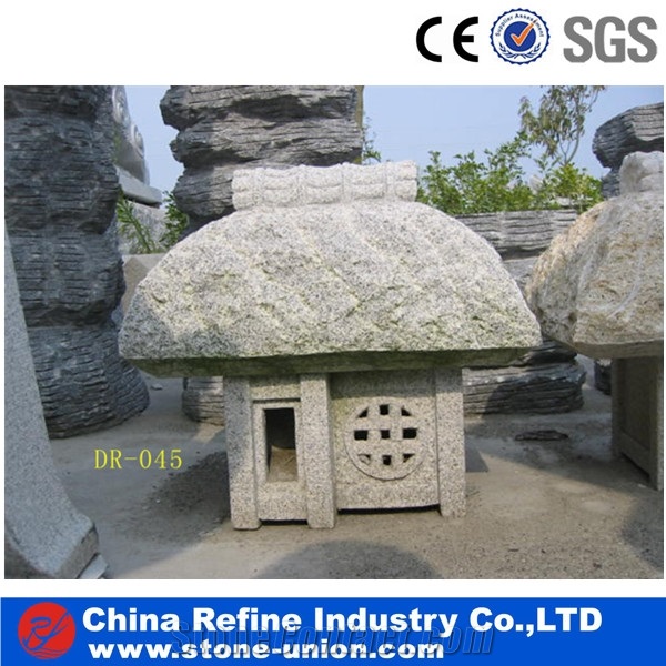 Antique Japanese Stone Lantern,Garden Outdoor Granite Lantern,Japanese Granite Stone Lanterns, Grey Granite Lanterns,Sesame White Garden Lantern