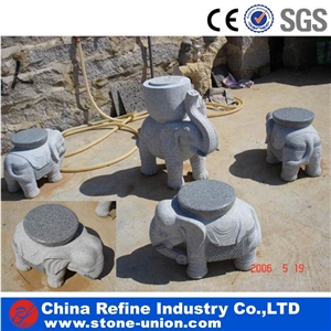 Beige Granite Table & Chairs, Stone Table, Landscaping Sculpture,Exterior Outdoor Garden Landscape Street Patio Natural Granite Stone Table Chair