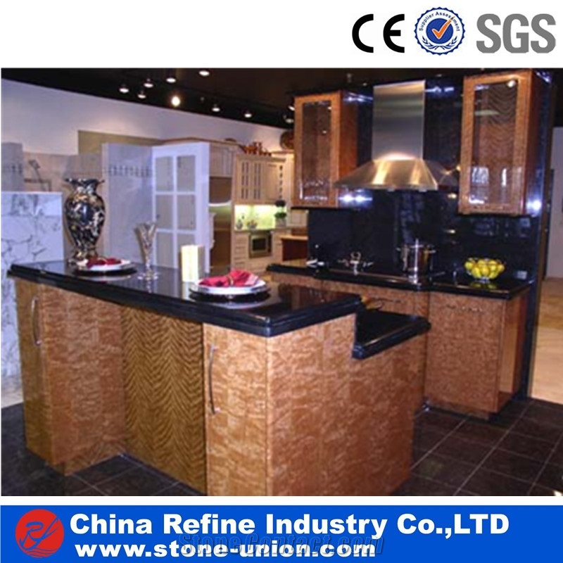 Black Kitchen Countertop , Polished Surface Black Kitchen Bar Top,Custom Caesarstone Top