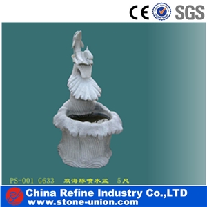 Carved Eagle and Waterwheel Fountain , Fountain Statue & Sculpture for Sale , Slate Water Fountain