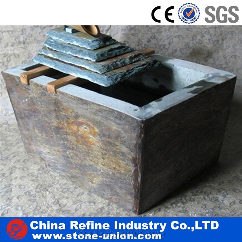 Classical Natural Slate Fountain , Water Fountain Slate Carving,Garden Fountains,Exterior Fountains,Sculptured Fountains,Water Features