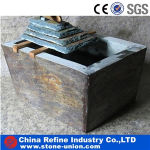 Classical Natural Slate Fountain , Water Fountain Slate Carving,Garden Fountains,Exterior Fountains,Sculptured Fountains,Water Features