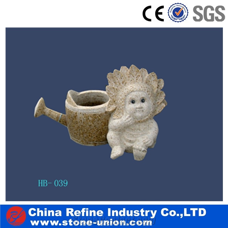 Customized Stone Granite Flower Pots , Modern Decorated Vase and Planter,Flower Pots,Flower Stand,Planter Pots