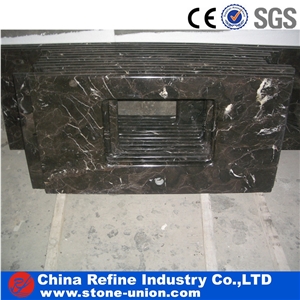 Dark Coffee Marble Stone Countertop, Brown Marble Kitchen Bar Top,Customized Modern Style Marble Countertop