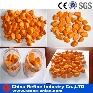 Dyeing Orange Pebbles , River Cobblestone Dyeing
