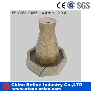 G682 Granite Western Style Natural Stone Water Fountain,Sculptured Fountain,Granite Floating Sphere Fountain,Handcarved Exterior Fountains