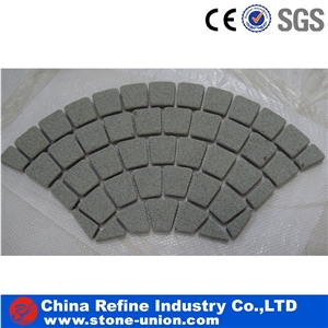 Granite Paving Stone,Driveway Paving Stone,Granite Paver Stone , Landscaping Paver Stone, Round Granite Cobbles on Mesh,Cube Stone Paving