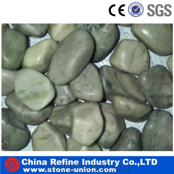 Green Stone Pebble from China Factory,Polished Different Sizes Polished Pebble River Stone for Decoration in Landscaping ,Garden , Walkway,River Stone