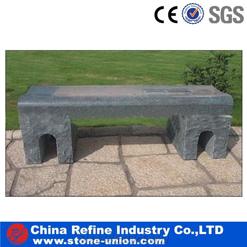 Grey Granite Benches for Garden Decoration , Simple Granite Stone Benches for Rest