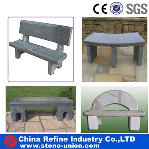 Grey Granite Benches for Garden Decoration , Simple Granite Stone Benches for Rest