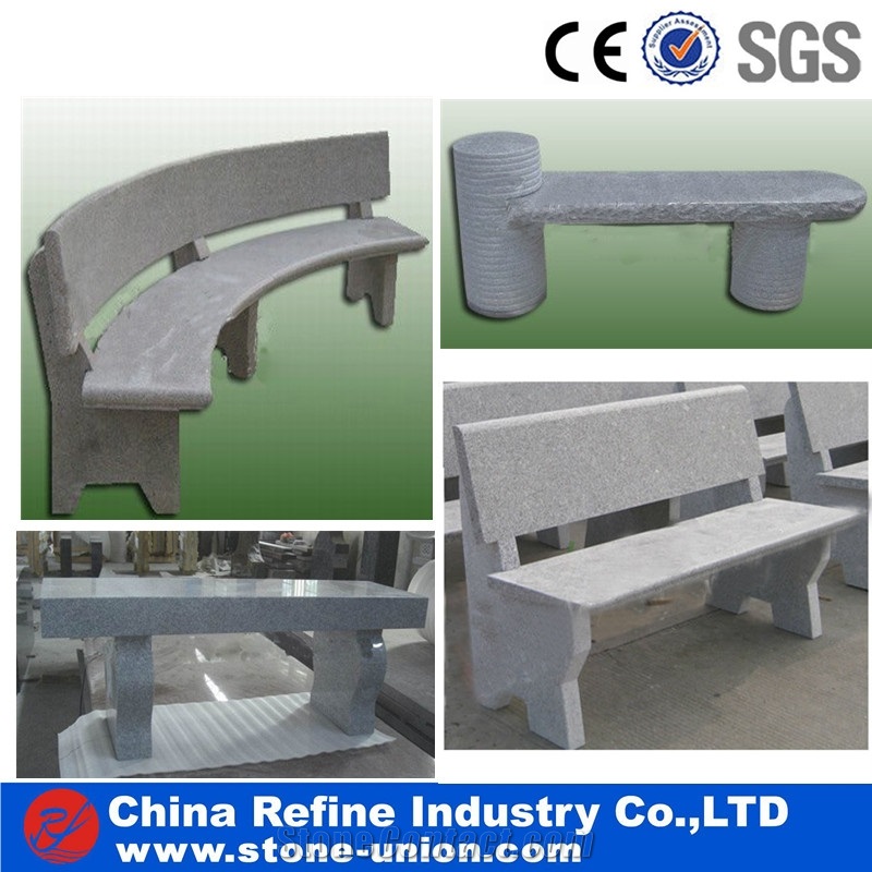 Grey Granite Benches for Garden Decoration , Simple Granite Stone Benches for Rest