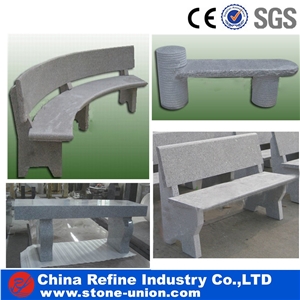 Grey Granite Benches for Garden Decoration , Simple Granite Stone Benches for Rest