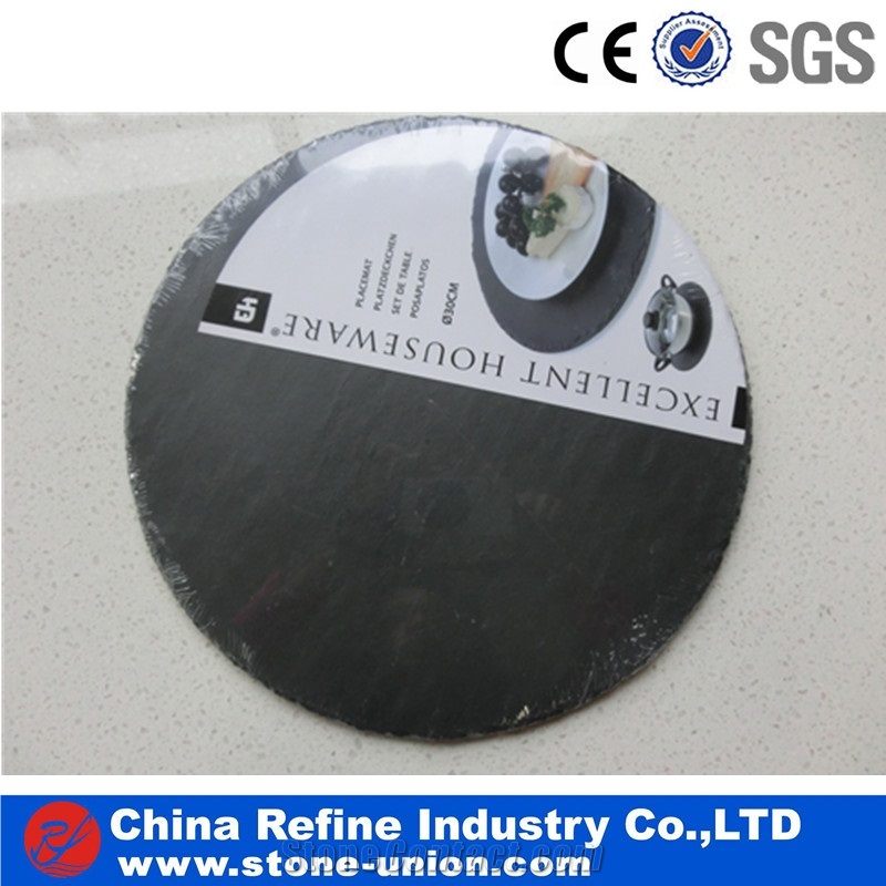 Heart Shaped Slate Black Board For Restaurant , Western