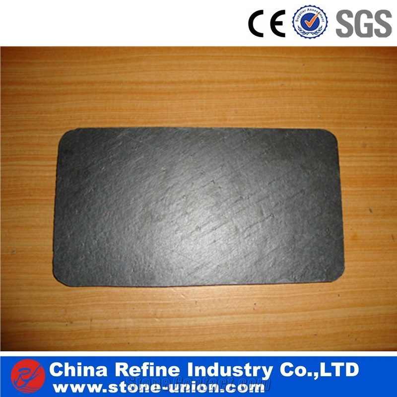 Heart Shaped Slate Black Board For Restaurant , Western