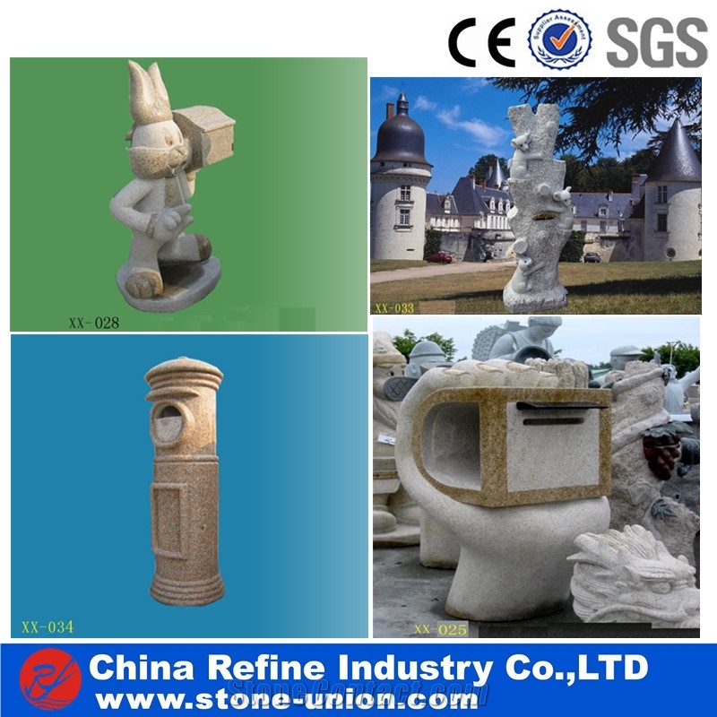 Landscaping Stone Mailbox Granite Material , Granite Garden