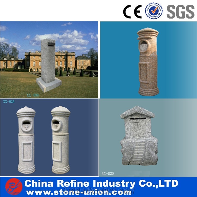 Landscaping Stone Mailbox Granite Material , Granite Garden