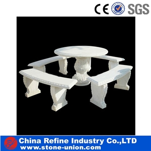 Marble Bench & Table, Landscaping Sculpture ,Outdoor Benches,Garden Tables Exterior Street Urban Furniture Patio Sets Grey Chinese Outdoor Chairs