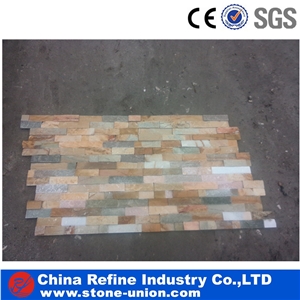 Multicolor Cultured Stone Strip Tiles , Wall Decoration