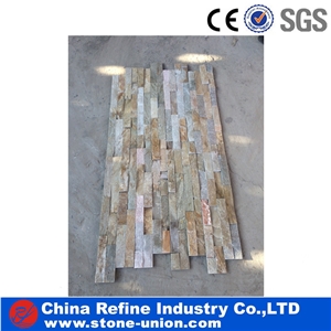Multicolor Cultured Stone Strip Tiles , Wall Decoration