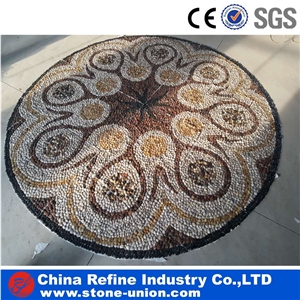 Natural River Pebble Pattern , Pebble Mosaic , Polished Pebble , Pebble Stone on Mesh