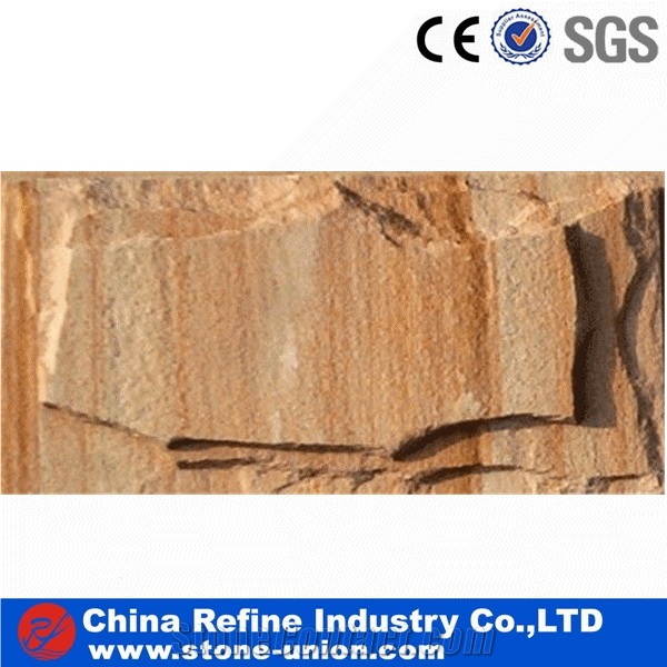 Natural Yellow Mud Quartzite Mushroom Stone for Wall Panel,Mushroom Stone for Exterior Wall Cladding Tile