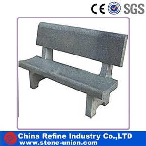 Outdoor Granite Benches Grey Color with Backrest , Cheap Stone Benches,Street Furniture,Patio Bench