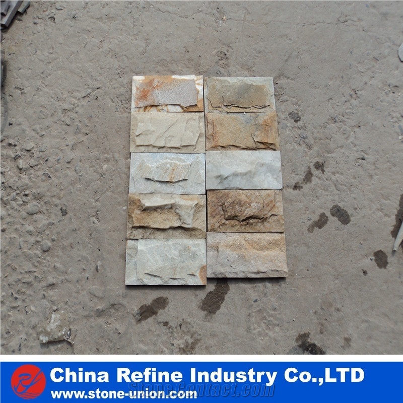 P014 Yellow Slate Tile , Slate Floor Tile ,Rusty Slate Culture Stone, Hebei P014 Golden Yellow Wooden Slate Paving Flooring and Walling Tiles