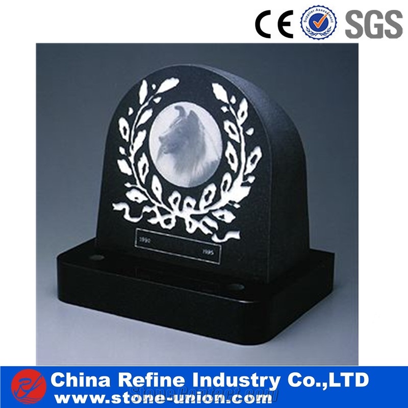 Premium Black Granite Pet Gravestone from China , Popular Monument,Pet Memorial, Engraved Animal Tombstone