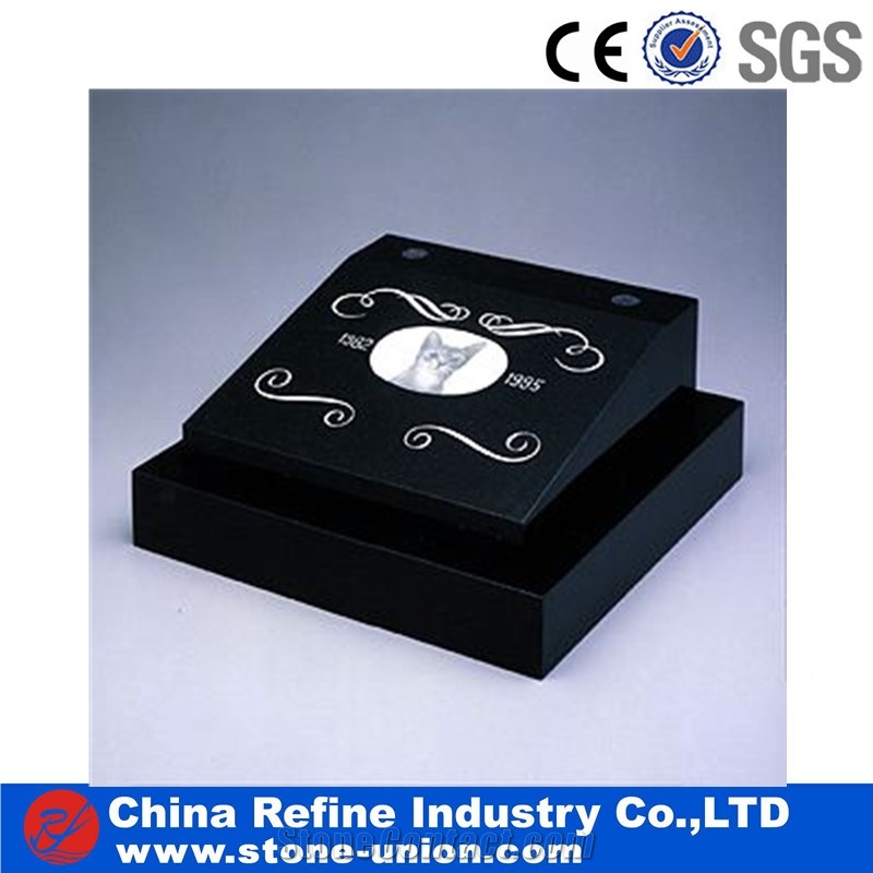 Premium Black Granite Pet Gravestone from China , Popular Monument,Pet Memorial, Engraved Animal Tombstone