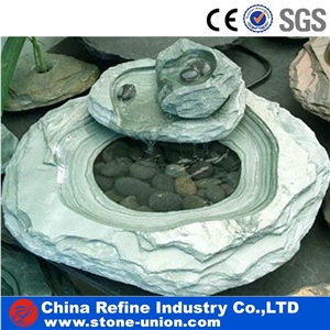 Premium Slate Water Fountain with Pebbles Decoration,Floating Sphere Fountain,Handcarved Exterior Fountains for Garden Decoration