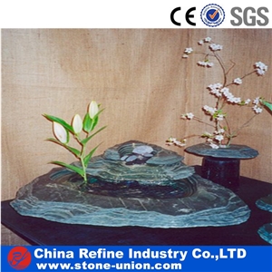 Premium Slate Water Fountain with Pebbles Decoration,Floating Sphere Fountain,Handcarved Exterior Fountains for Garden Decoration