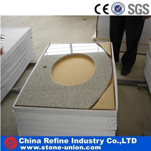 Rectangular Kitchen Countertop Grey Granite , All Kinds Of Granite Kitchen Worktops