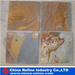Rusty Flooring Tile ,Slate Floor Tile,Slate Landscape Stone,Rusty Slate Wall Tiles,Slate Pavers,Multicolor Slate Floor,Walkway Pavers,Natural Slate