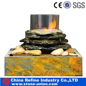 Rusty Slate Fountain , Rusty Culture Stone Water Fountain Manufaturer,Chinese Slate Garden Fountain , Slate Culture Stone Fountain,Wall Mounted Stone