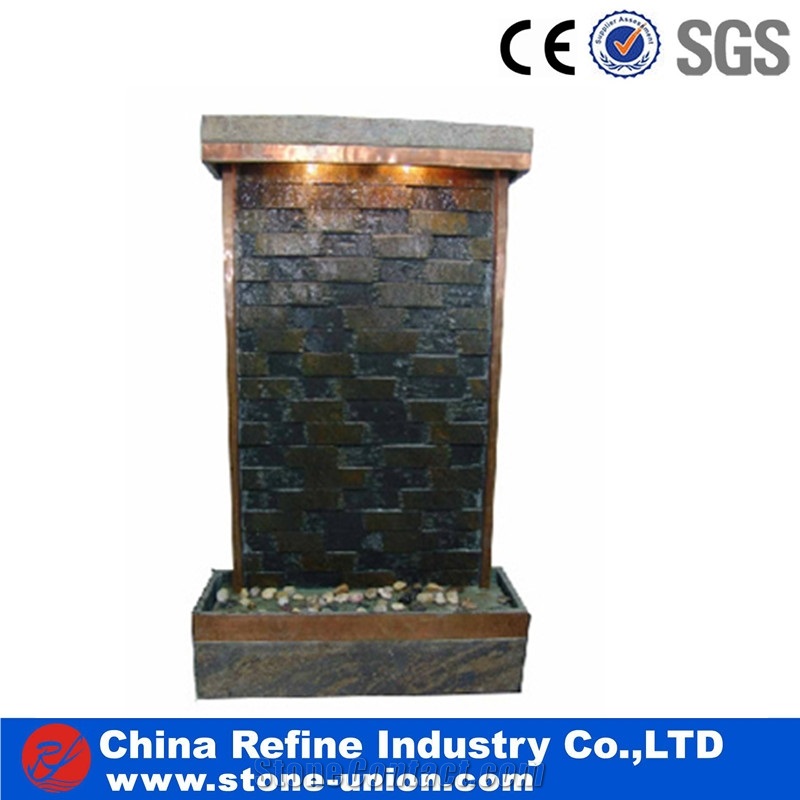 Rusty Slate Fountain , Rusty Culture Stone Water Fountain Manufaturer,Chinese Slate Garden Fountain , Slate Culture Stone Fountain,Wall Mounted Stone